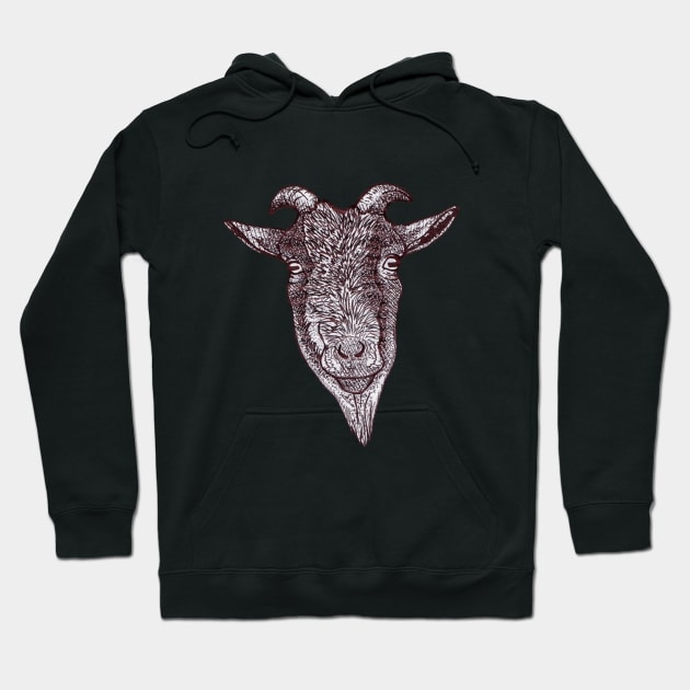 Goat head farm animal Hoodie by deadblackpony